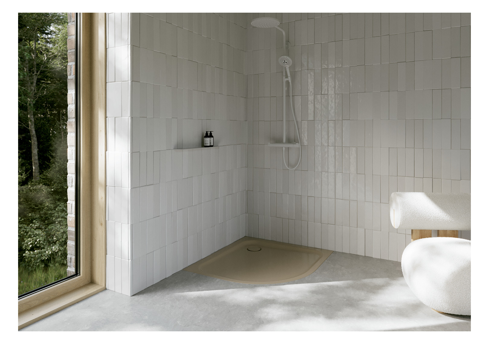 Duschwanne BetteCorner 5401 80x90x3,5cm, Glasur, sand