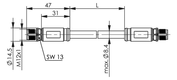 Patchkabel Cat6A S/FTP IP67 5m gn M12 M12 1:1 24qmm
