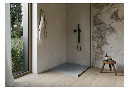 Bette Duschfliese PLUS BetteAir 1000 x 1000 mm, blue satin, Rechteck, glasierter Titan-Stahl