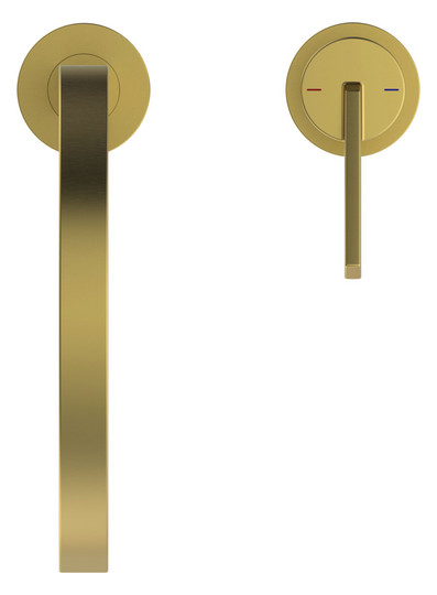 Ideal-Standard Küchen-2-Loch-Armatur Gusto quadratischer, hoher Auslauf, Ausladung 204mm, brushed gold