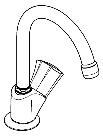 GROHE Standventil Costa 1/2", schwenkbarer Rohrauslauf, Markierung blau, chrom