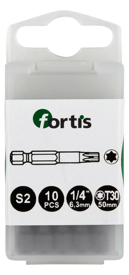 fortis-Bits für Torx-Schrauben, S2-Stahl - T30x50mm...