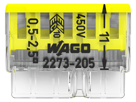 Steckklemme 5f 450V 24A Serie 2273 0,5-2,5qmm f.Massivleiter