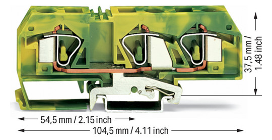 Schutzleiter-Reihenklemme Serie 283 0,2-16qmm gn/ge 1Etage APL_erf.