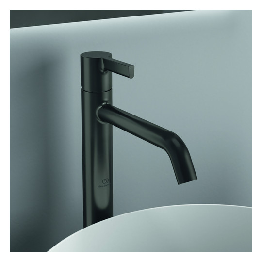 Ideal-Standard Waschtisch-Einhebelmischer Joy Ausladung 170mm, mit verlängertem Sockel, ohne Ablaufgarnitur, magnetic grey