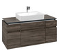 V&B Waschtischunterschrank Legato 120x55x50cm, Waschtisch mittig, Stone Oak