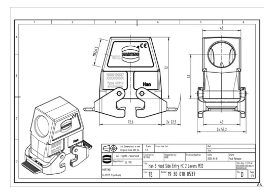 HART Tüllengehäuse M32       19300100537 