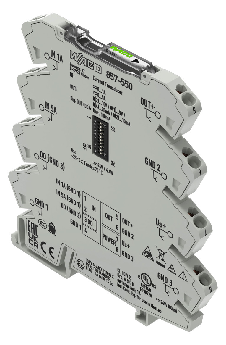 Strommessumformer 1-5A Serie 857 150Hz TS35 Hutschiene TH35