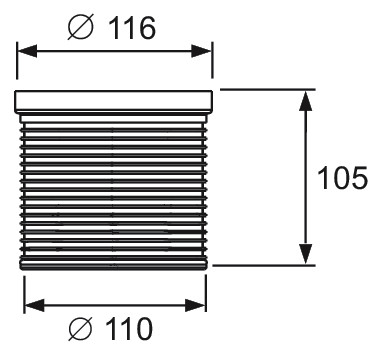 TECE Aufsatzstückverlängerung TECEdrainpoint S mit O-Ring Dichtung, Kunststoff ABS