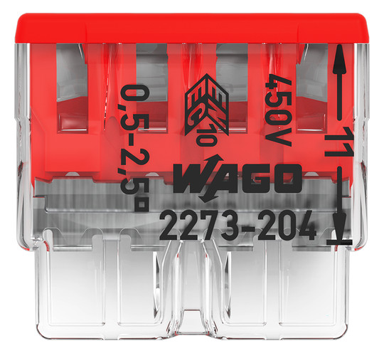 Steckklemme 4f 450V 24A Serie 2273 0,5-2,5qmm f.Massivleiter