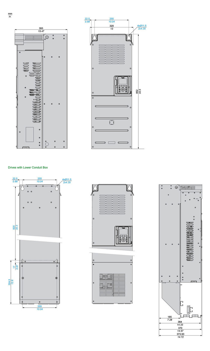 Frequenzumrichter lin=55k ALTIVAR A3ph 200-240V E3ph 500Hz 50/60Hz IP00 5%F