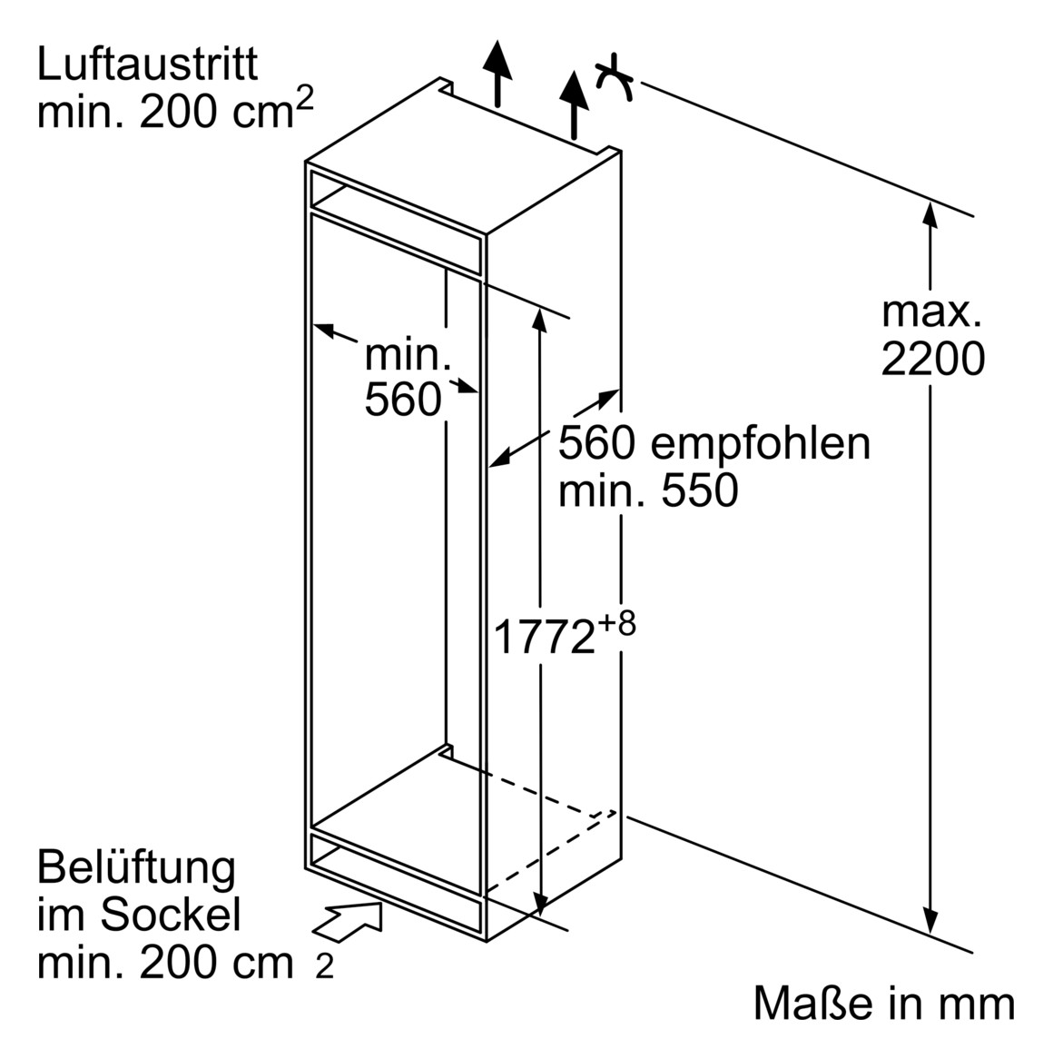 Kühl-/Gefrierkombi EB E ws 191/74l 219kwh 1772x558x545mm 0°-Zone Tür: fest
