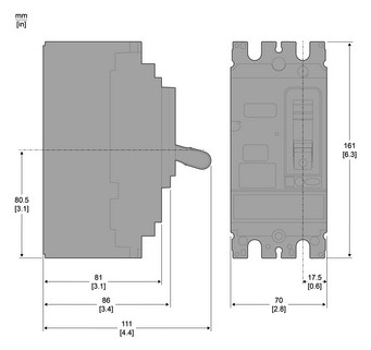 Leistungsschalter 125A 2p 128-160A/In Motorantrieb optional IP40 Festeinbau