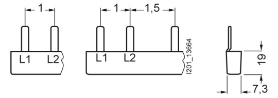 Phasenschiene 3ph 18mm 209,5mm 16qmm 80A Stift Isoliert