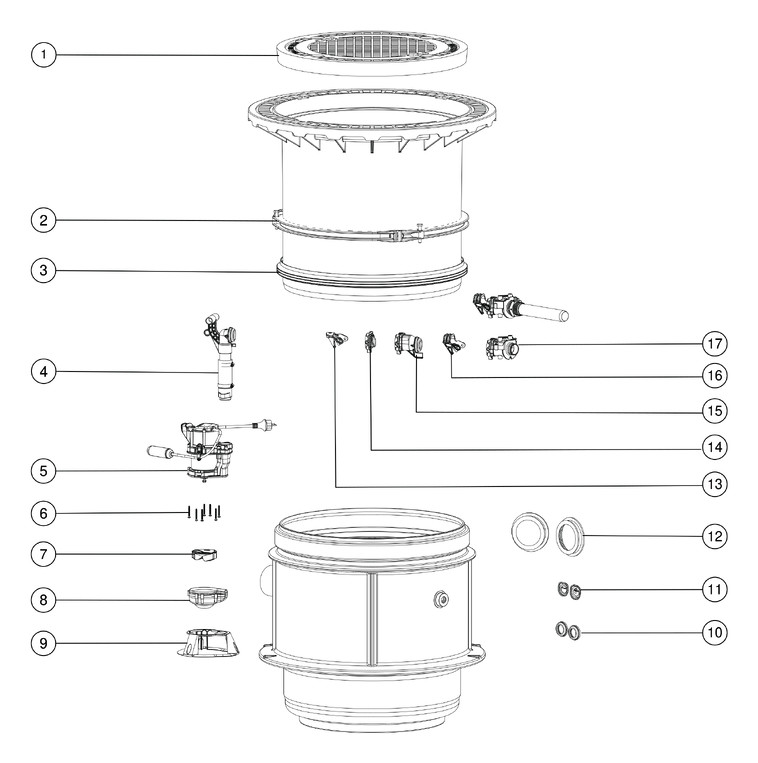 Kessel Pumpstation Aquapump Medium Mono GTF 600, 800-1250 mm, mit Schwimmer, Abdeckung D
