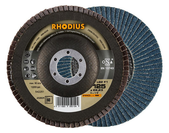 RHODIUS-Lamellenschleifscheibe LGZ F1 - 125mm, K60, gerade