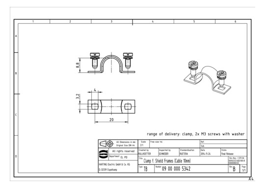 HARTING SCHELLE FÜR 10       09000005342 