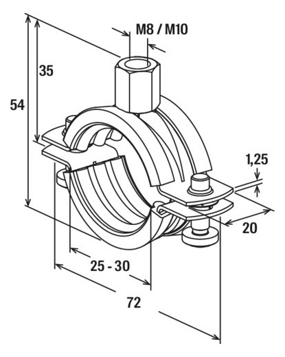 Bild Rohrschelle FRS 25-30 M8/M10 zl fischer-3
