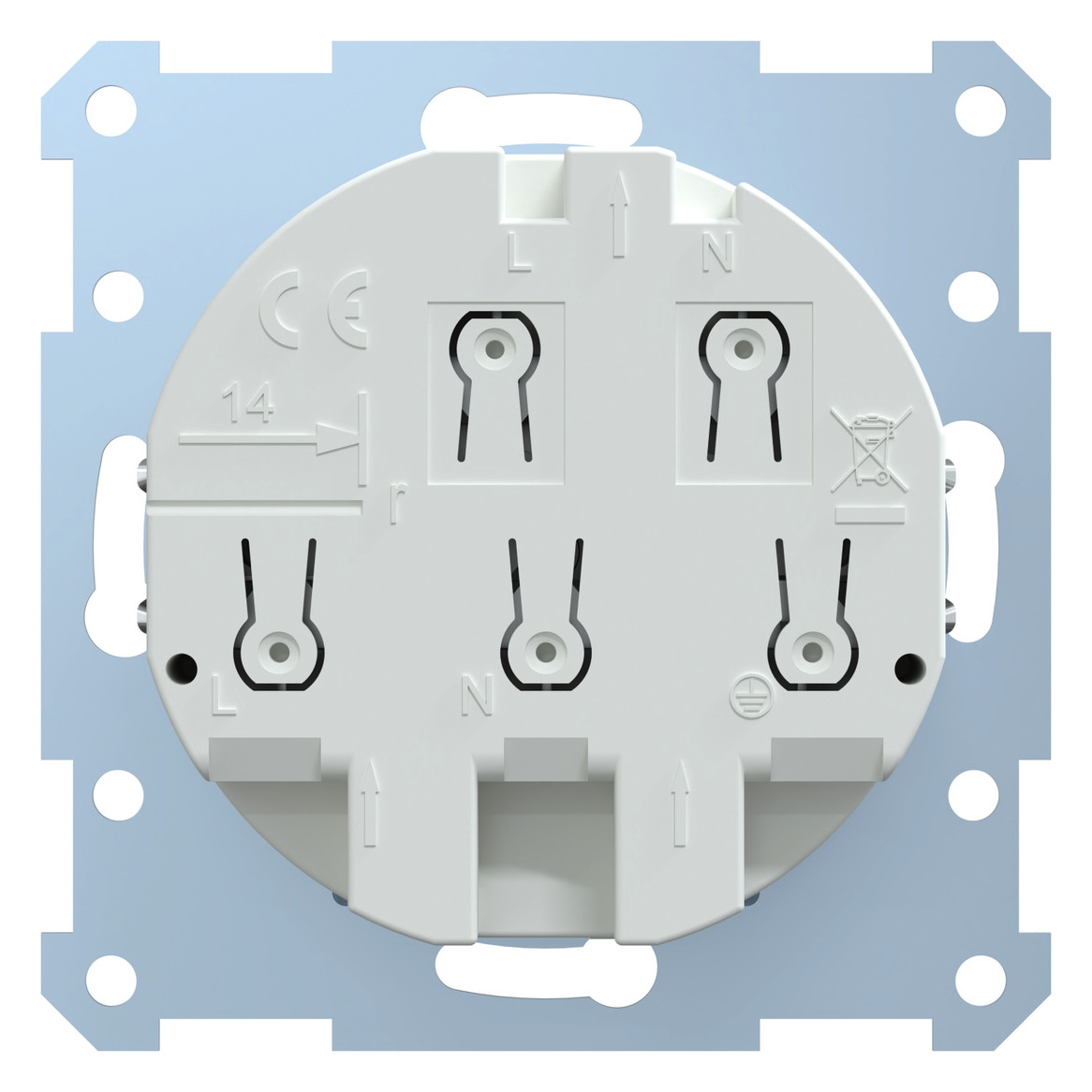 Fi-Steckdose 1f akws glz System M UP m.BS IP20 aktivweiß Fi-Steckdose 1f akws glz System M UP m.BS IP20 aktivweiß