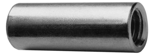 ASW Gewindemuffe M 12 x 40 mm, Stahl verzinkt, rund mit durchgehendem Gewinde