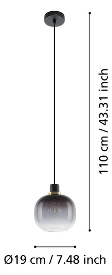 EGLO Hängeleuchte OILELLA schwarz, 99616 