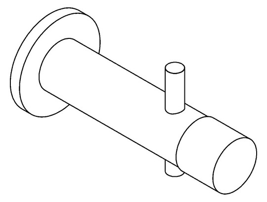 AR Kleiderhaken, Edelstahl, 80x42x39 mm, Wandmontage, mit Türstopper