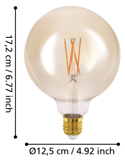 EGLO Leuchtmittel amber E27 1X6W   12225 