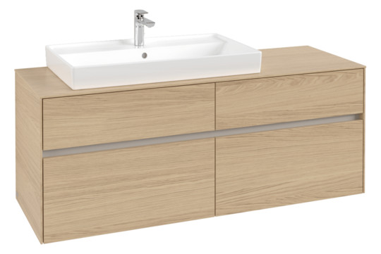 V&B Waschtischunterschrank Collaro 140x54,8x50cm, Waschtisch links, nordic oak