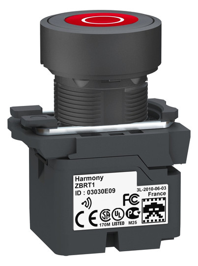 Drucktaster 1f ws rnd Ø22,5mm 1S IP30 fl Tastend