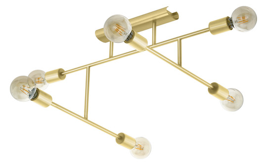 EGLO Deckenleuchte/6 E27 Messing-  98881 