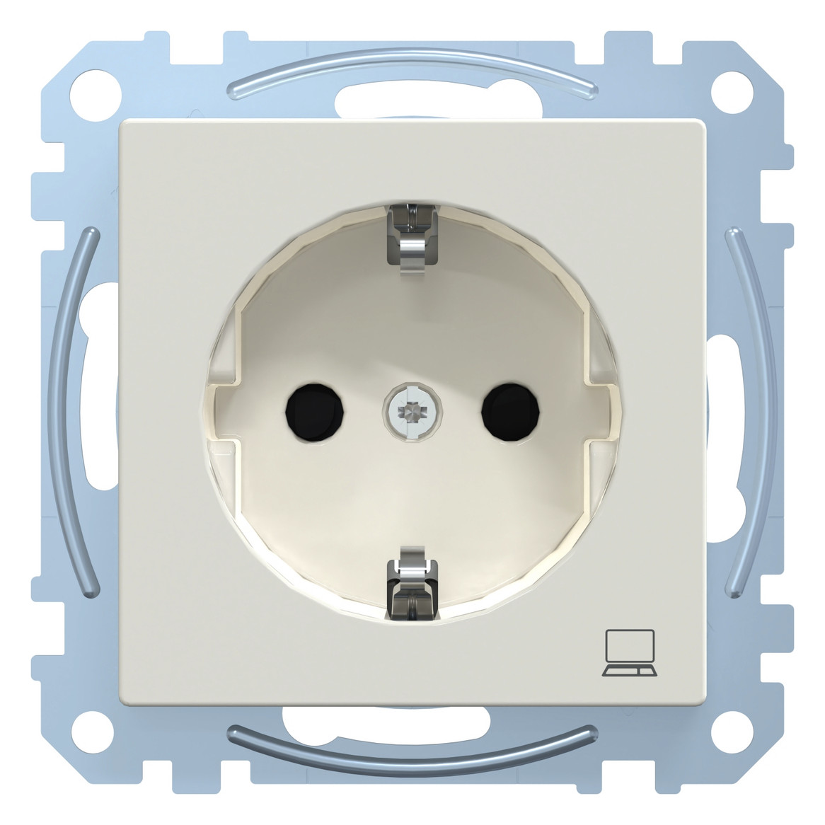 Steckdose 1f polws glz System M UP m.BS EDV Mit erhöhtem Berührungsschutz IP20