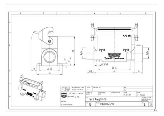 HART Gehäuseunterteil        09200160291 