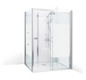 Roth Komplettdusche Vinata Comfort Eck 1360 x 777 x 2160 mm, ESG Rückwände weiß, ESG Schiebetür Flowdekor