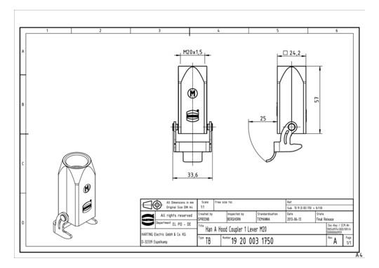HART Kupplungsgehäuse M20    19200031750 