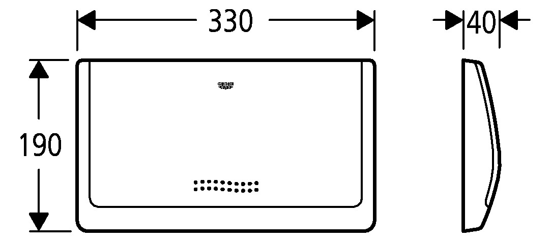 GROHE Abdeckplatte Classic 37053 330x190mm für Spülkasten 6-9l chrom