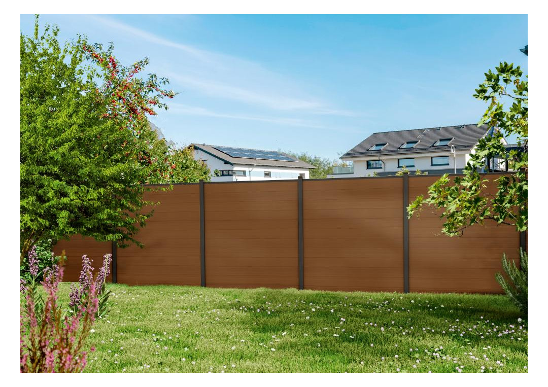 Bild MAX, teak 175 x 168 cm coextrudiert WPC- Steckzaun - n.a.-1