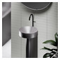 Waschtisch Pedestal BetteSuno d= 34x86,3cm, mit Hahnloch, silver