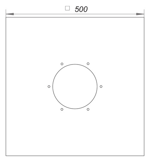 Dallmer Anschlussmanschette 65 PVC, 500 x 500 mm