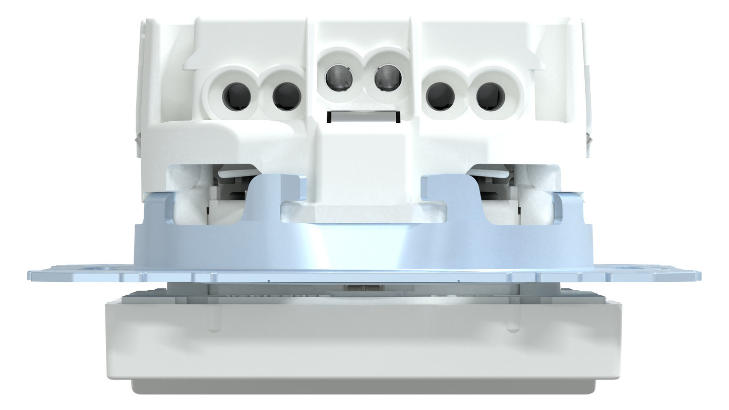 Steckdose 1f akws glz System M UP m.OL m.BS aktivweiß Mit Orientierungslicht