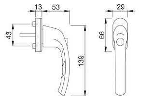 Bild Fenstergriff abschliessbar 0710S V/U26,F9016, 7 x32 - HOPPE-1