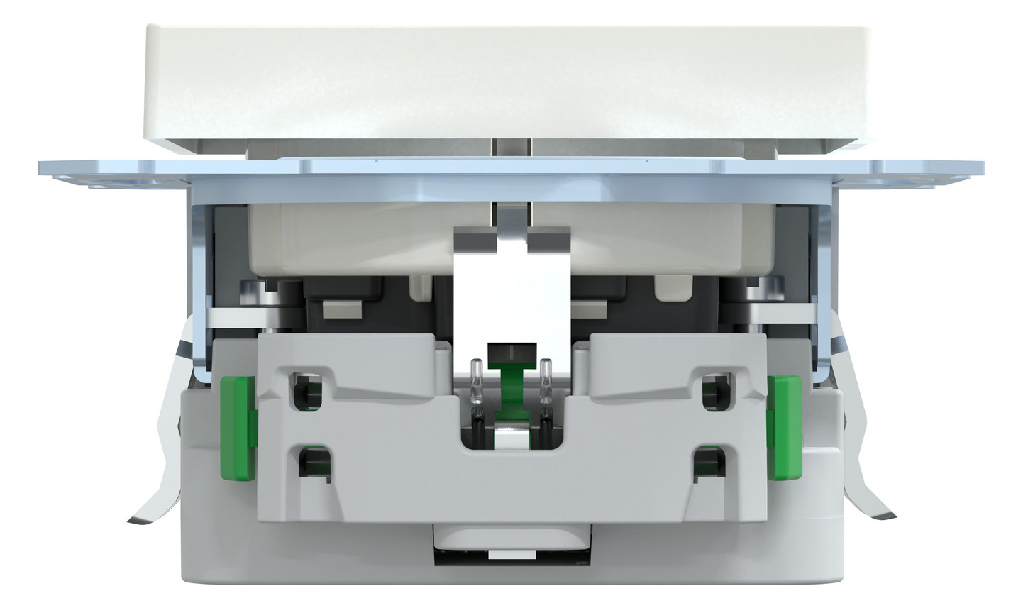 Steckdose 1f polws glz 1USB-A 1USB-C UP m.BS Mit erhöhtem Berührungsschutz IP20