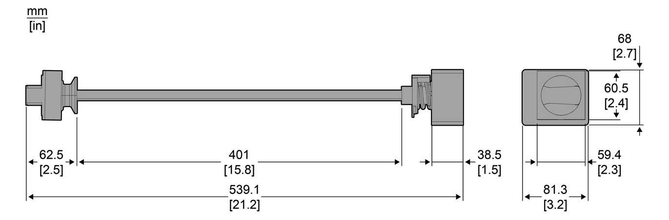 Handgriff sw m.Achse Mit Achse f.Leistungss