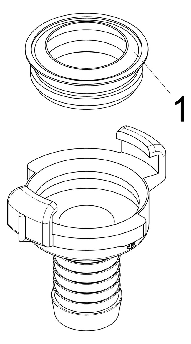 Schlösser Schnellkupplung 3307 DN 10, 3/8", DVGW, mit Tülle, Messing blank