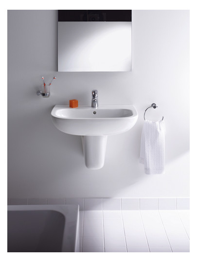 Duravit Waschtisch D-Code 60 x 46 cm, mit Hahnloch, Überlauf, Hahnlochbank, weiß
