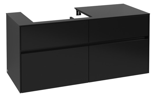 V&B Waschtischunterschrank Collaro 120x54,8x50cm, Waschtisch links, black matt laquer
