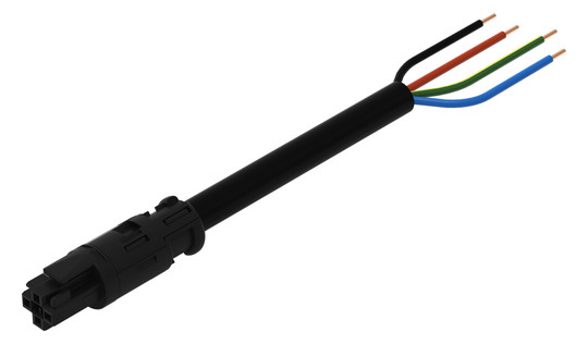 Systemverbindung 4p Serie 774 H05VV-F sw 1,5qmm 4x1,5qmm L6000mm Buchse fr.Ende