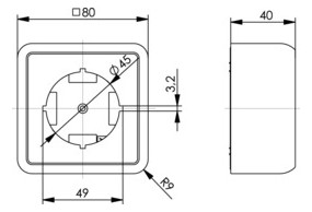 Gehäuse AP 1f Kst aws glz AP-Geh