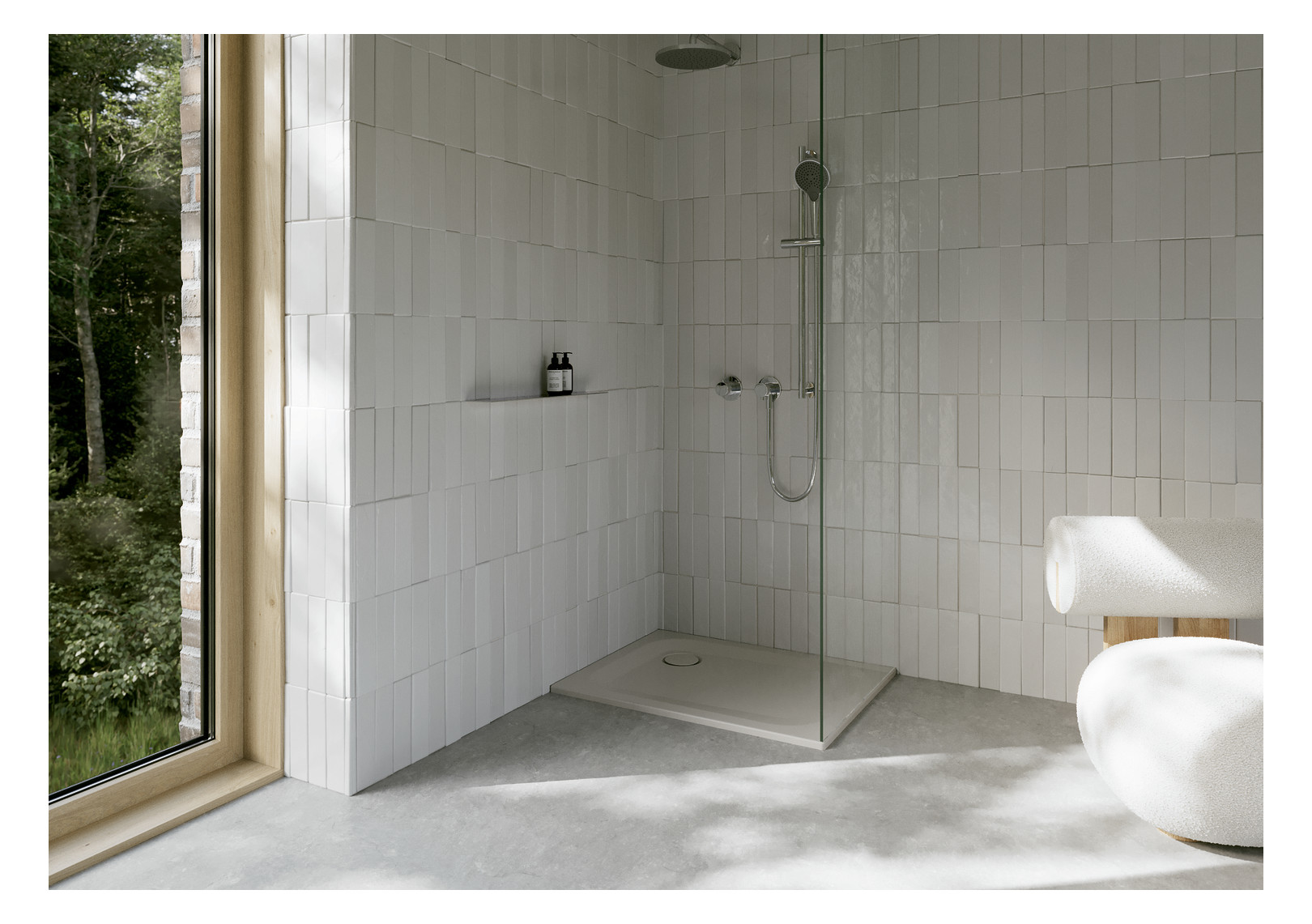 Duschwanne BetteUltra 8750 90x80x2,5cm, Mini-Wannenträger, flax