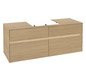V&B Waschtischunterschrank Collaro 140x54,8x50cm, Waschtisch mittig, LED-Beleuchtung 10,4 W, nordic oak
