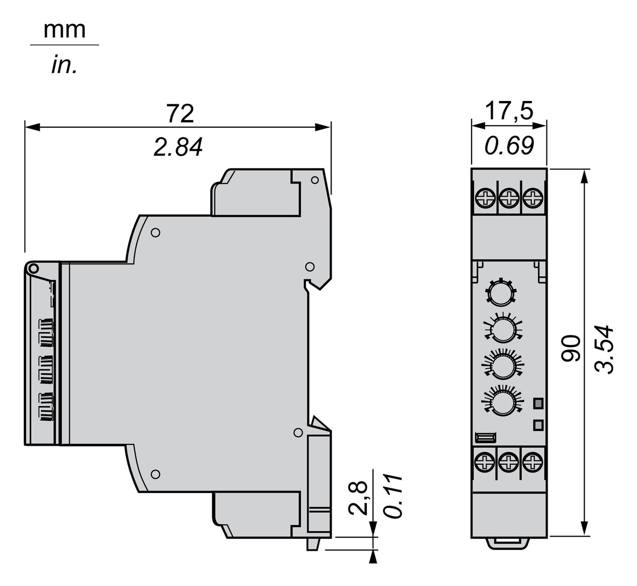 Phasenwächter 183-528V max.Ansp=0,5s min.Rück=0,3s